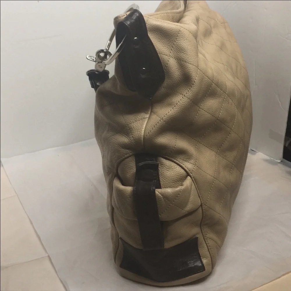 My Flat in London Leather Quilted Hobo Bag